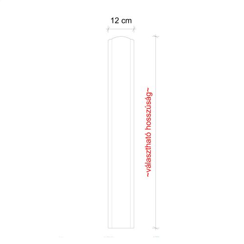Íves kerítésléc, Kétoldalas, Antracit matt, RAL7016