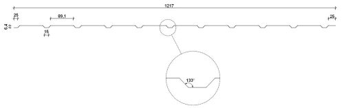 T8 trapézlemez, Kétoldalas, Antracit matt, RAL7016, Lv: 0,45mm